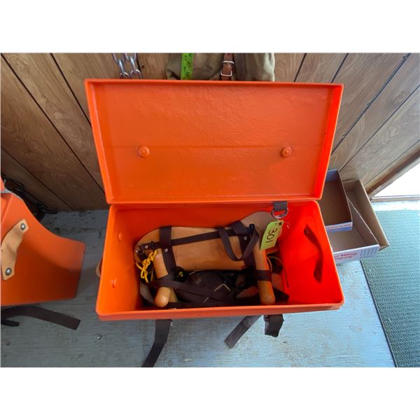 Orange pack saddle box c/w pack saddle
