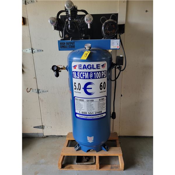 Eagle 60-gal air compressor, high capacity, 3 cyl, 5 Hp, SN. E096856