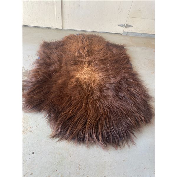 Quilted back buffalo rug