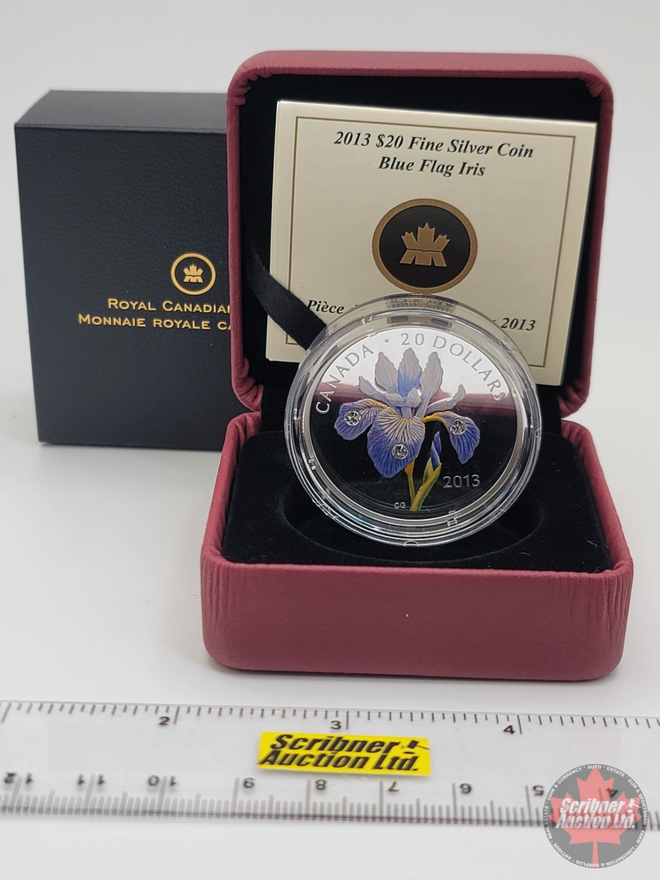 Silver Coin Blue RCM 2013 $20 Fine Silver Coin : Blue Flag Iris (COA #05944) (Swarovski ...