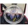 Image 2 : RCM 2013 $20 Fine Silver Coin : Blue Flag Iris (COA #05944) (Swarovski Dew Drops) (99.99%) (SEE PICS