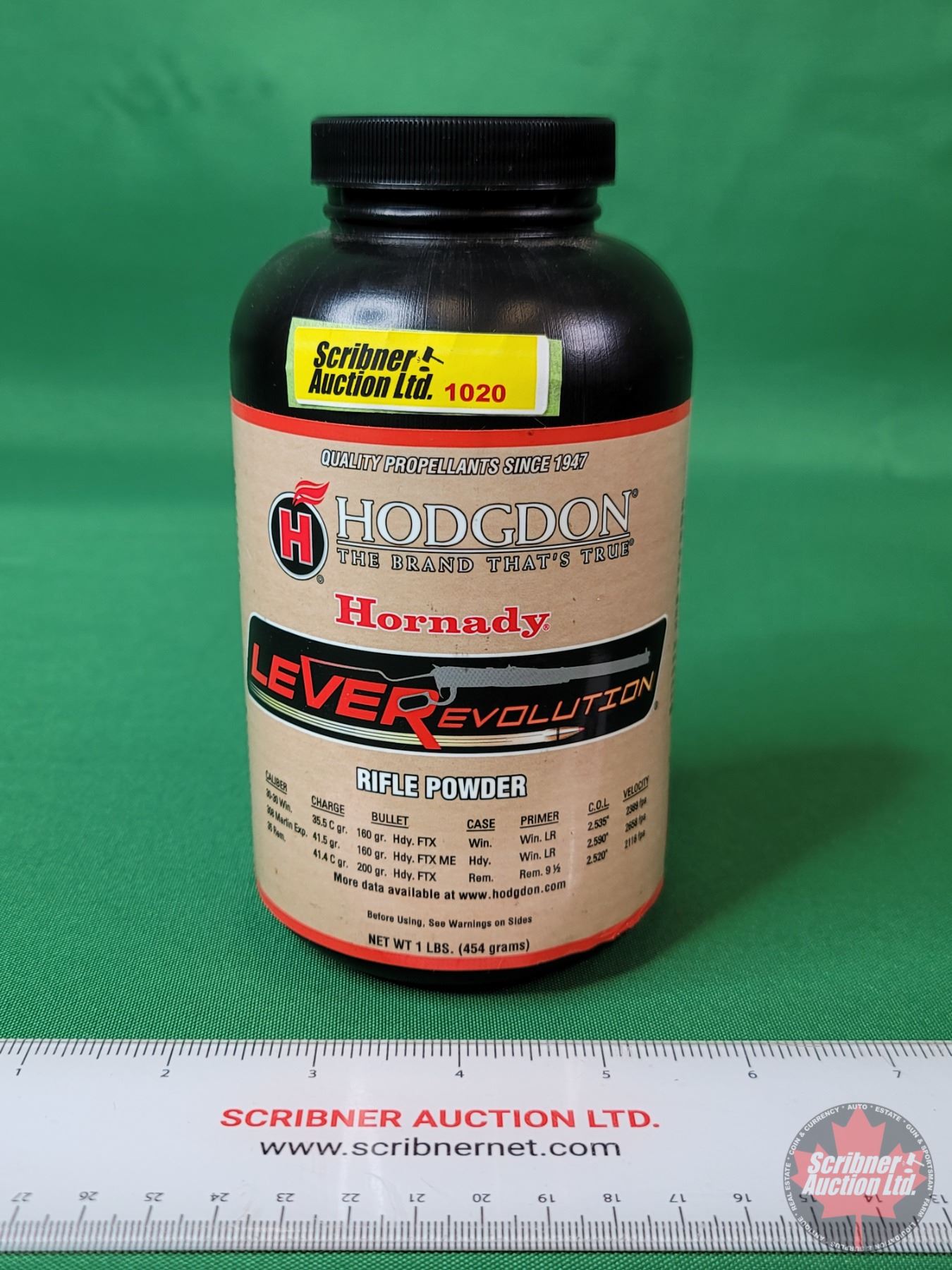 RIFLE POWDER : HODGDON Hornady LEVERevolution : 1-LB Bottle (Full) (SEE ...
