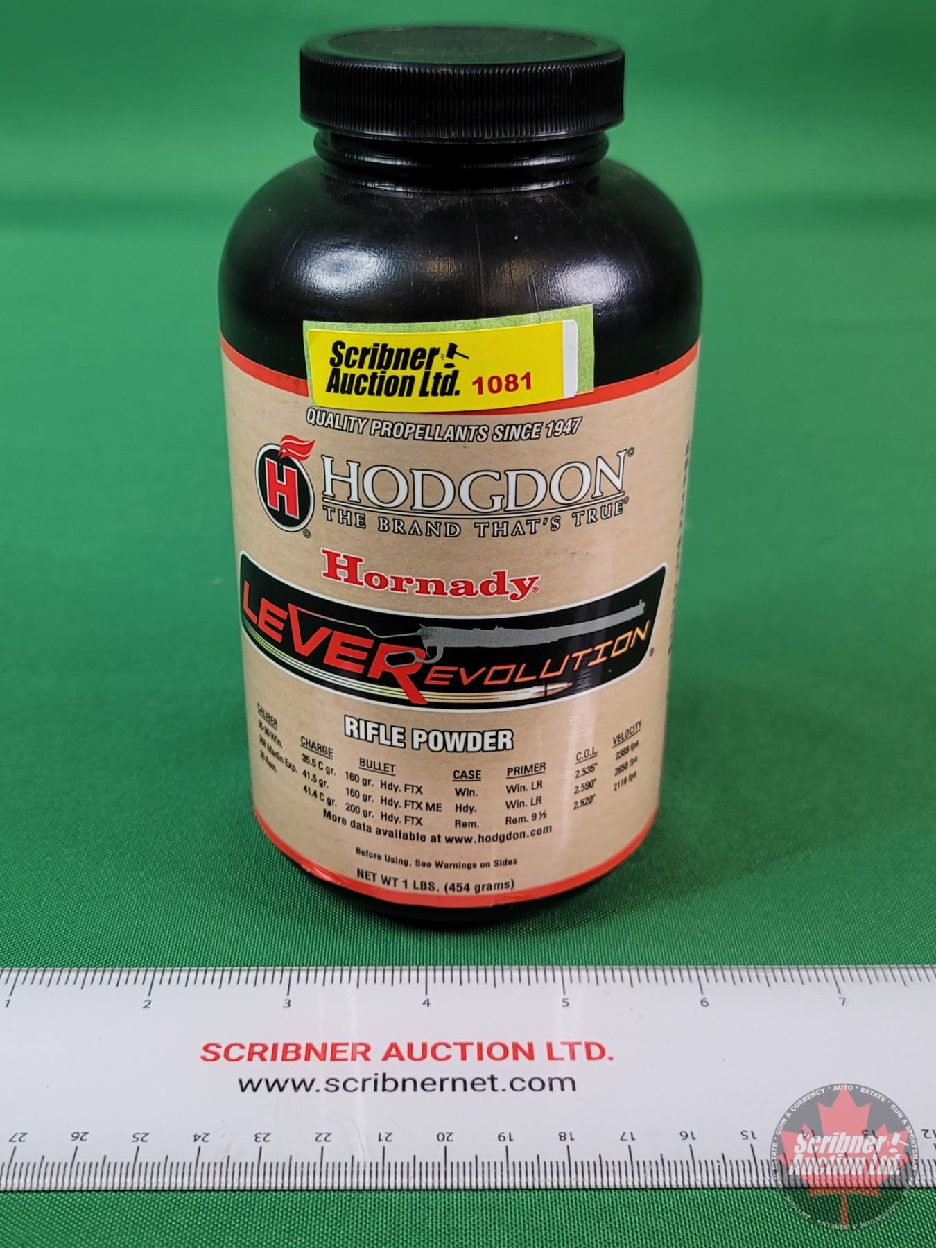 RIFLE POWDER : HODGDON Hornady LEVERevolution : 1-LB Bottle (Full) (SEE ...