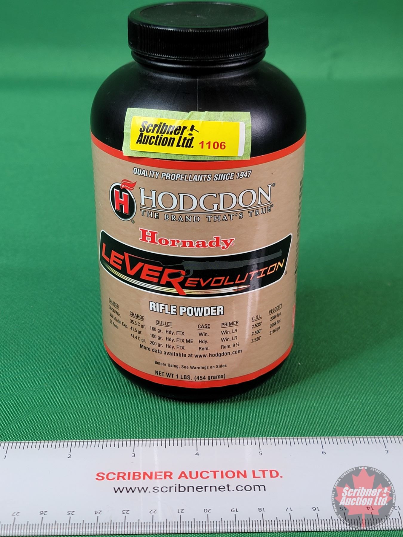 RIFLE POWDER : HODGDON Hornady LEVERevolution : 1-LB Bottle (Full) (SEE ...