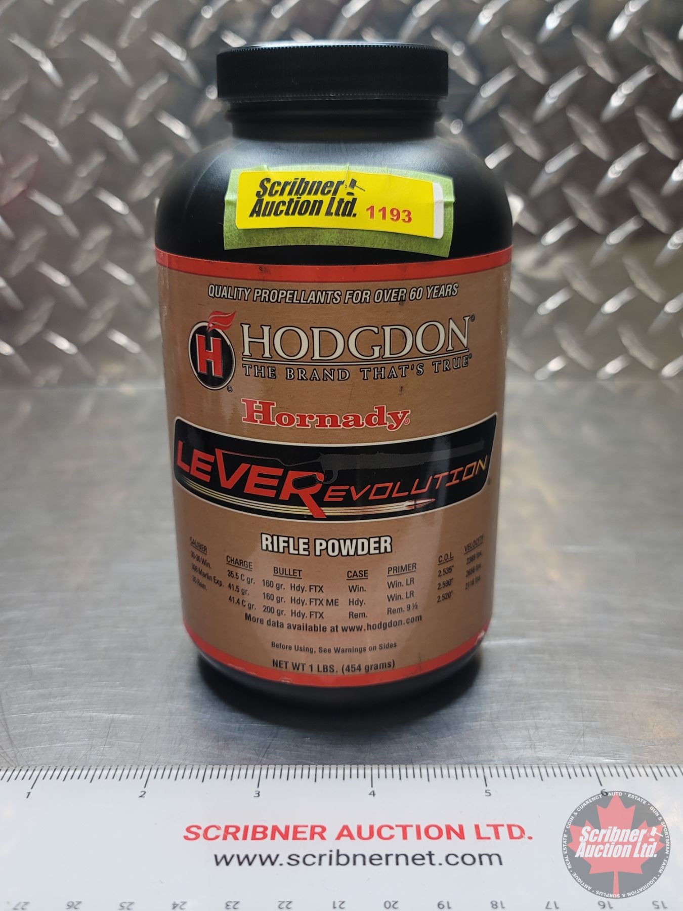RIFLE POWDER : HODGDON Hornady LEVERevolution : 1-LB Bottle (Full) (SEE ...