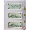 Image 2 : Canada $1 Bills (3): - 1954 Beattie/Rasminsky #VZ0012824 - 1967 Beattie/Rasminsky #OO4762514 - 1967 