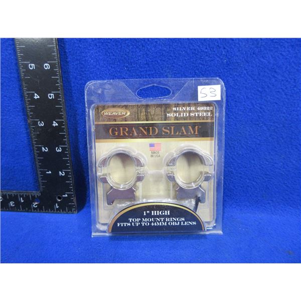 NEW - Weaver Grand Slam 1" High Top Mount Rings