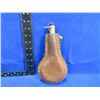 Image 1 : Leather Powder/Shot Flask with Wood Stopper