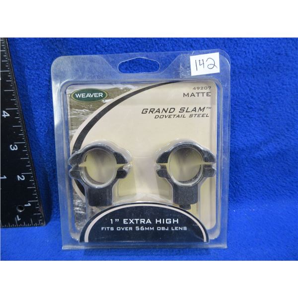 NEW - Weaver Grand Slam 1" Extra High Rings, Matte