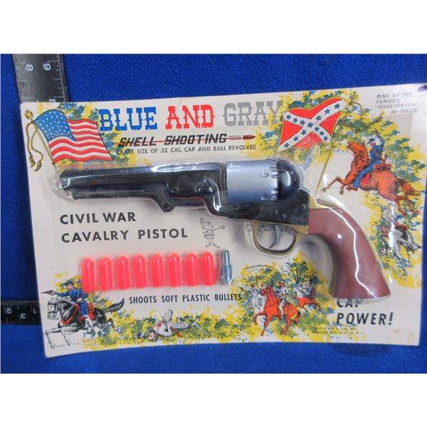 Marx Blue & Gray Civil War Cavalry Pistol Toy Cap Revolver