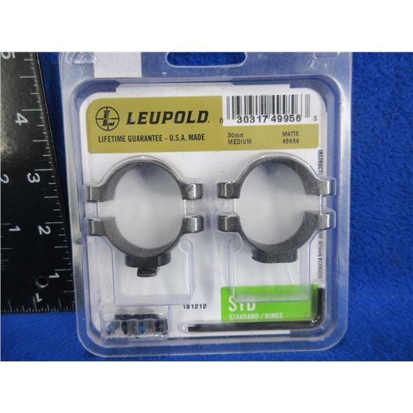 NEW - Leupold STD 30MM Medium Matte Rings 49956