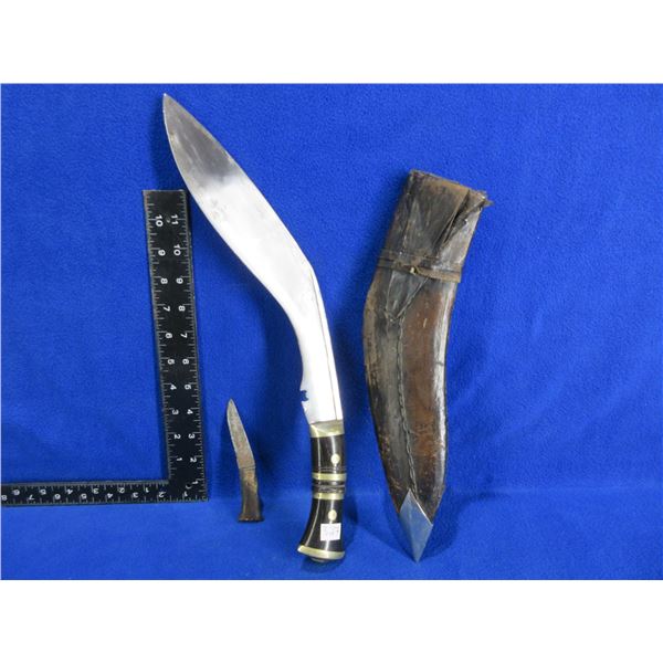 Kukri Knife 2 Knife Set (1 Missing) with Sheath - 12" Blade