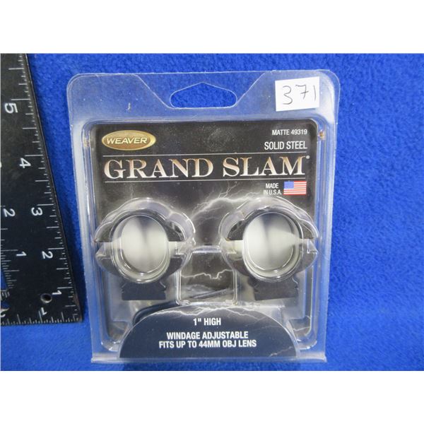 NEW - Weaver Grand Slam 1" High Rings - Matte