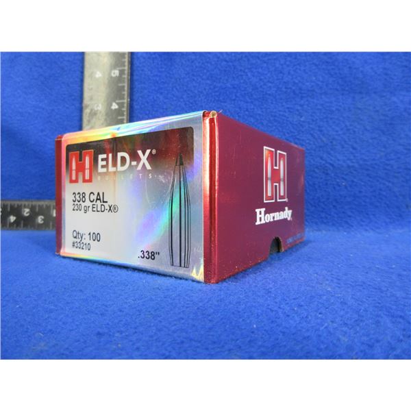 NEW - 338 Cal. 230gr ELD-X Hornady Bullets - Box of 100