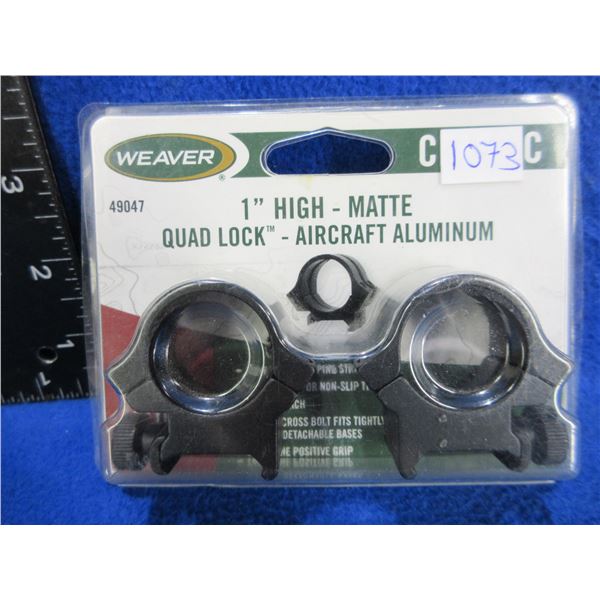 NEW - Weaver Classic 1" High Rings, Quad Lock, Matte