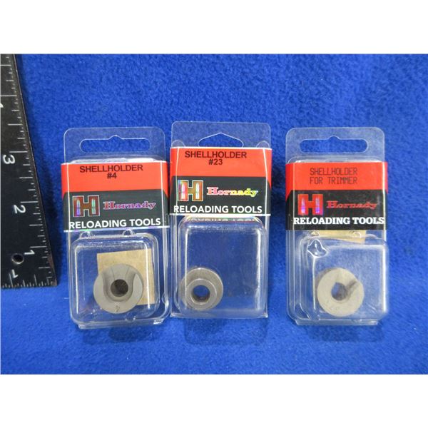 NEW - 3 Hornady Shell Holders - #'s 4, 23 & 37T for Trimmer