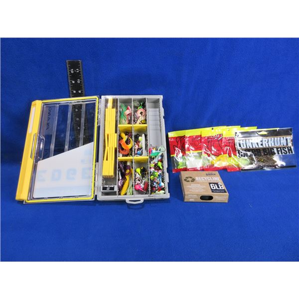 Lot of Misc Fishing Tackle & Plano Edge Compartment Case