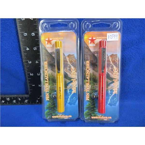NEW - 2 Tru Flare Pen Type Signal Launchers - Model 02C