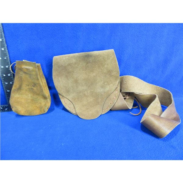 Leather Possibles Bag and Leather Lead Ball Pouch
