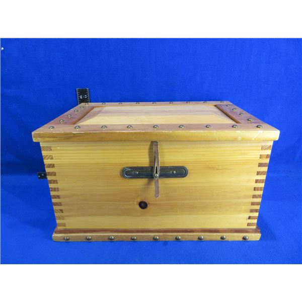 Wood Box with Hinged Lid - 17 1/2" x 11 1/2" x 10" High