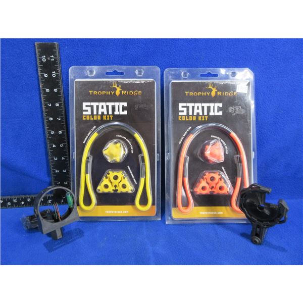 NEW - 3 Pin Bow Sight, Whisker Biscuit, 2 Static Color Kits