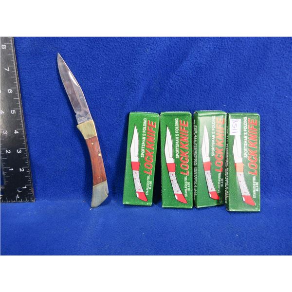 4 Sportsman's Folding Lock Knives - 3 1/2" Blades