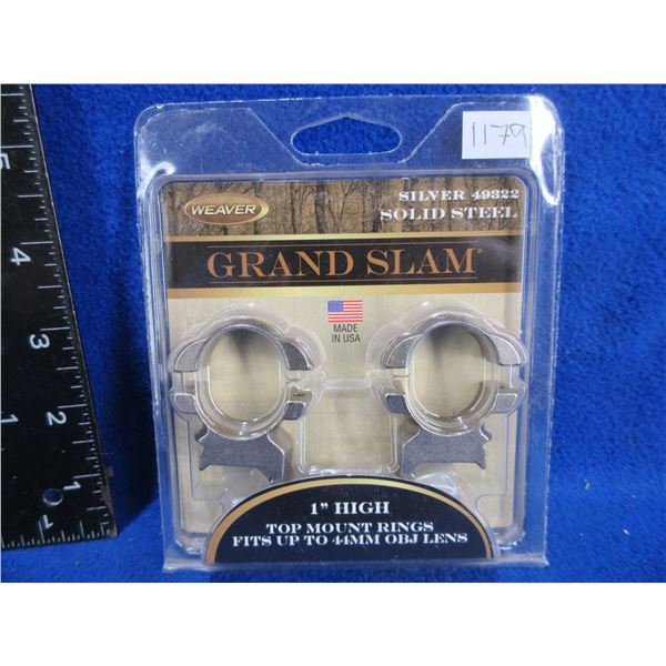 NEW - Weaver Grand Slam 1" High Top Mount Rings
