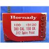 Image 2 : 303 Cal. .312" 150gr Spire Point Hornady Bullets - Box of 47