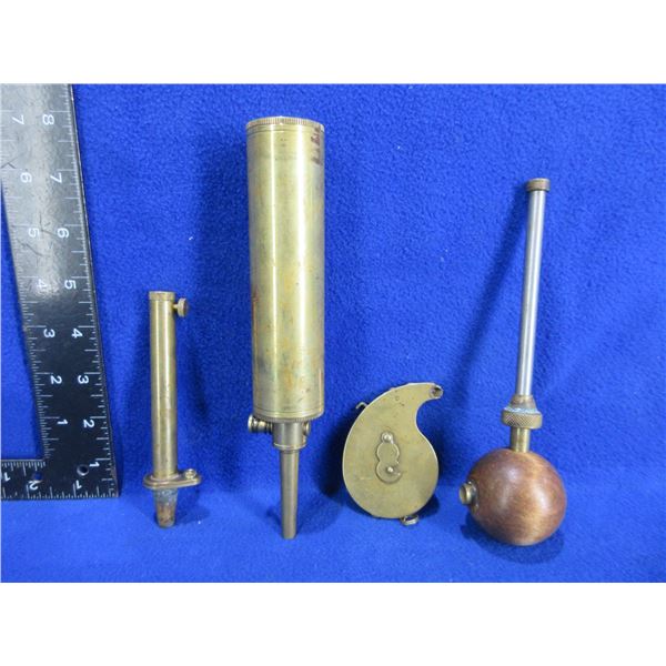 Brass Powder Flask, Powder Measure, Capper, Ball Starter