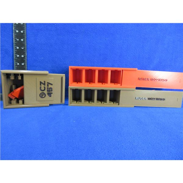 3 Plastic Magazine Cases - Ruger 10/22 x 2, CZ 457 x 1