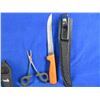 Image 6 : Lot of Misc. Fishing Tools - Fillet Knife, Forceps, Scissors