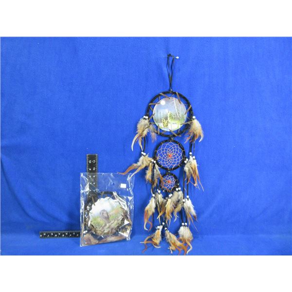 NEW - 2 Dream Catchers - Grizzly Bear and Wolves