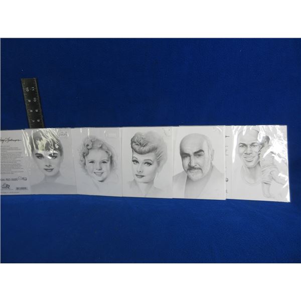 6 Biographical Fan Mail Cards by Gary Saderup