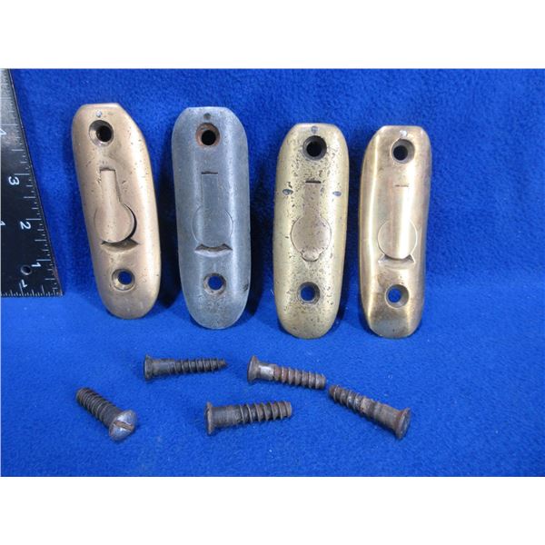 4 Lee Enfield Brass Butt Plates with 5 Screws