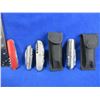 Image 1 : 4 Swiss Style Folding Pocket Knives - 2 Have Sheaths