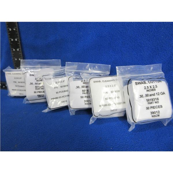NEW - Cotton Swabs - 2.5" x 2.5" - 6 Packs of 50