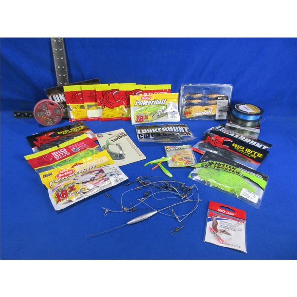 Lot of Misc. Fishing Tackle - Line, Weights, Lures, Etc.