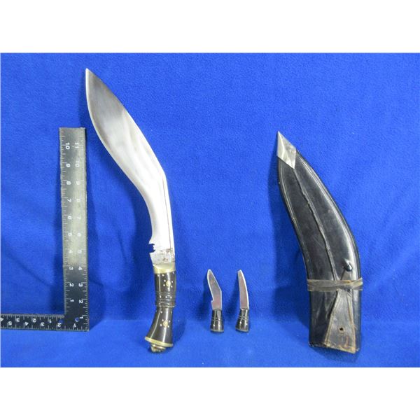 Kukri Knife 3 Knife Set with Sheath - 11" Blade