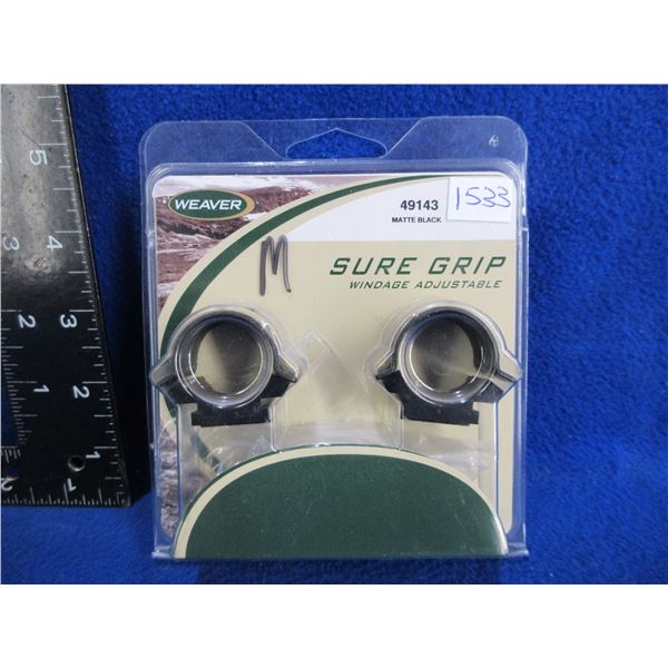 NEW - Weaver Sure Grip Windage Adjustable 1" Rings