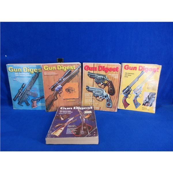 5 Gun Digest Books - 1972, 73, 74, 77, 82
