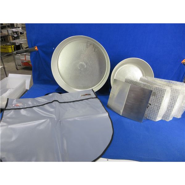 Lot of Misc. - 2 Aluminum Pot Lids, 4 Smoker Heat Diffusers