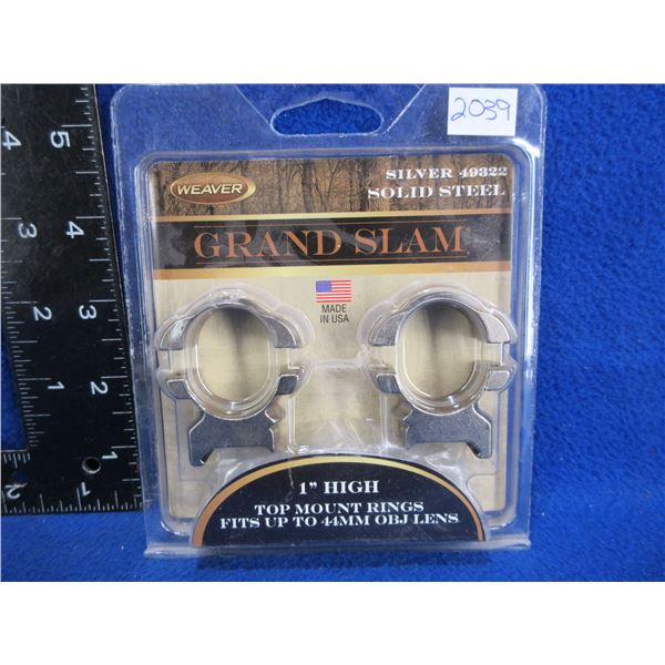 NEW - Weaver Grand Slam 1" High Top Mount Rings