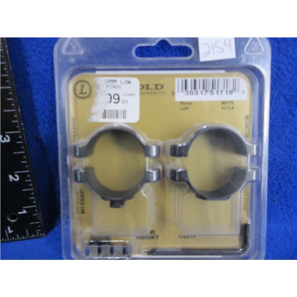 NEW - Leupold 30MM STD Low Steel Rings - Matte, #51718