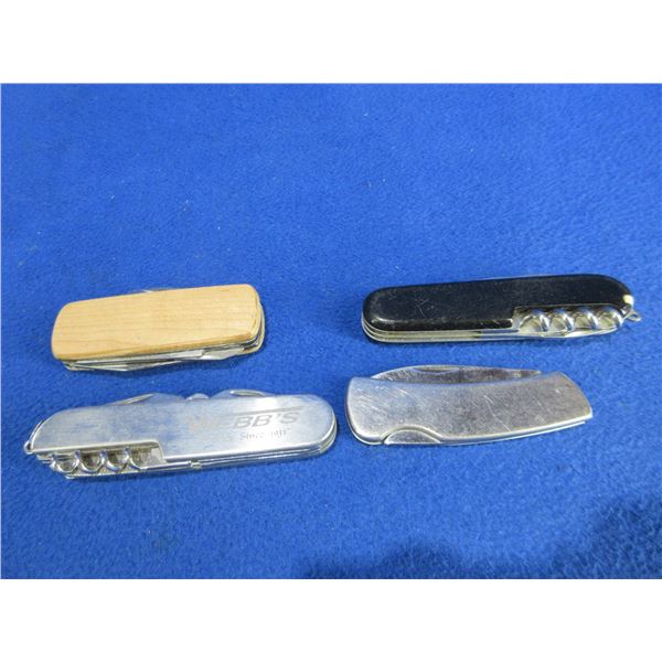 4 Folding Pocket Knives - 2 are Swiss Style
