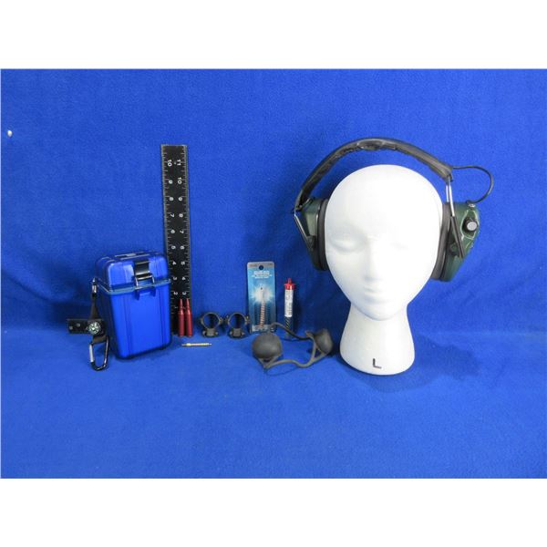 Lot of Misc. - 1" Rings, Snap Caps, Hearing Protection, Etc.