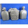 Image 2 : 2 US Military Plastic Canteens - 1 Has a Carry Pouch