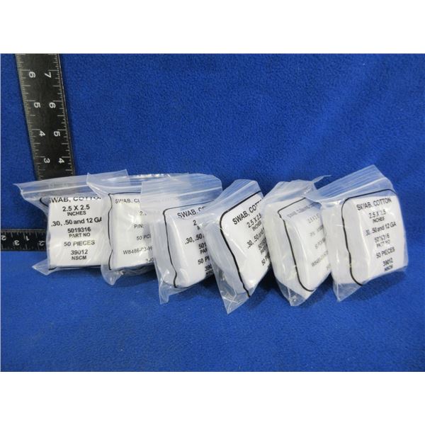 NEW - Cotton Swabs - 2.5" x 2.5" - 6 Packs of 50