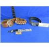Image 1 : Leather Ammo Belt and 2 Harley Davidson Belts