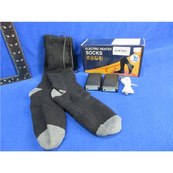 NEW - Electric Heated Socks w/ 2 Battery Packs & USB-C