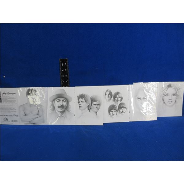 6 Biographical Fan Mail Cards by Gary Saderup